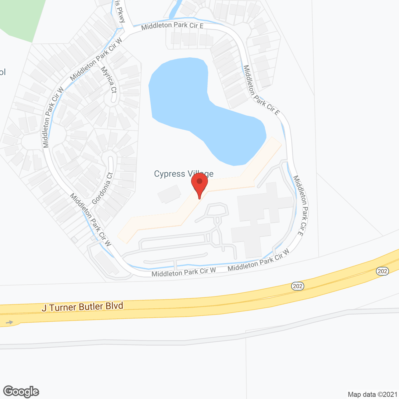 Cypress Village,  a CCRC in google map