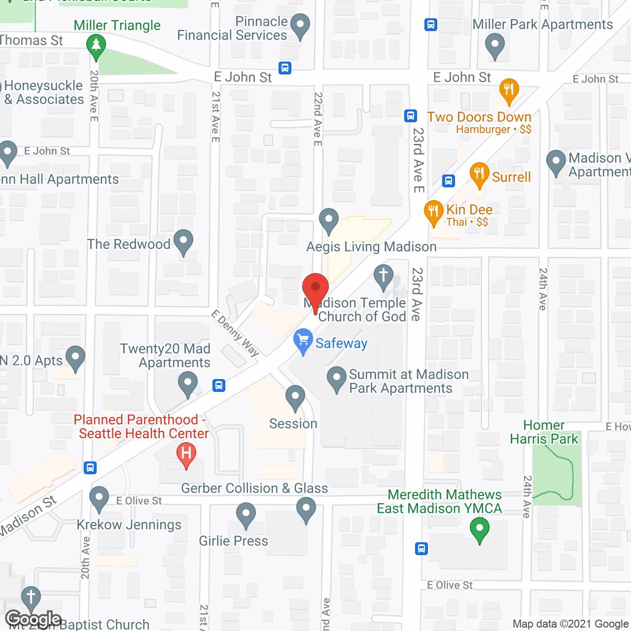 Aegis on Madison in google map