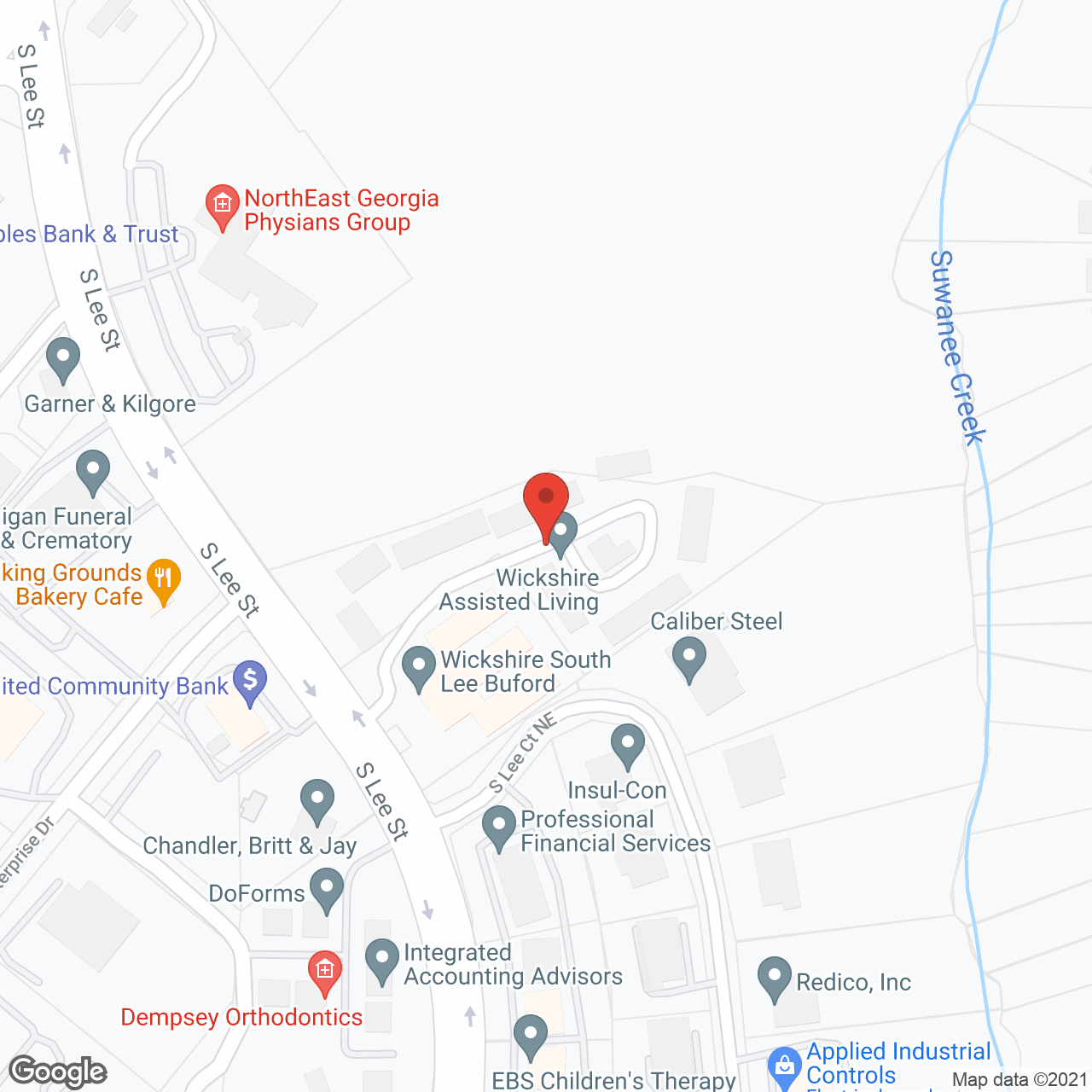 Wickshire South Lee Buford in google map
