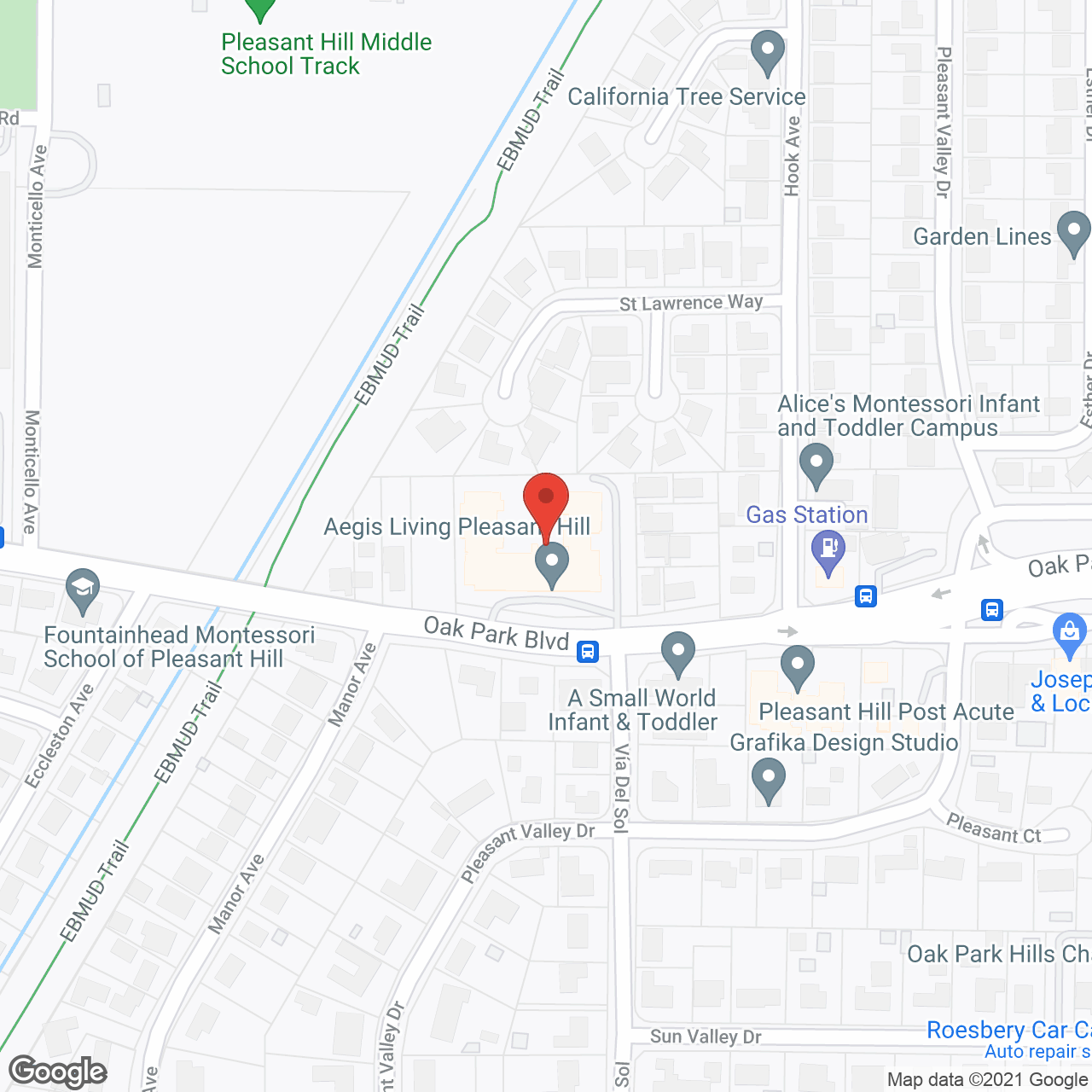 Aegis of Pleasant Hill in google map