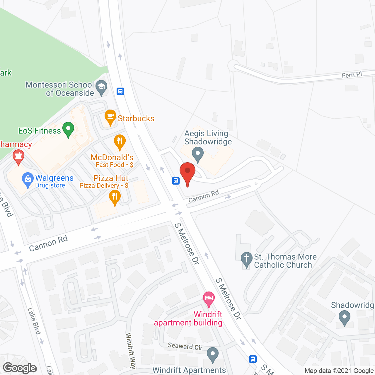 Aegis at Shadowridge in google map