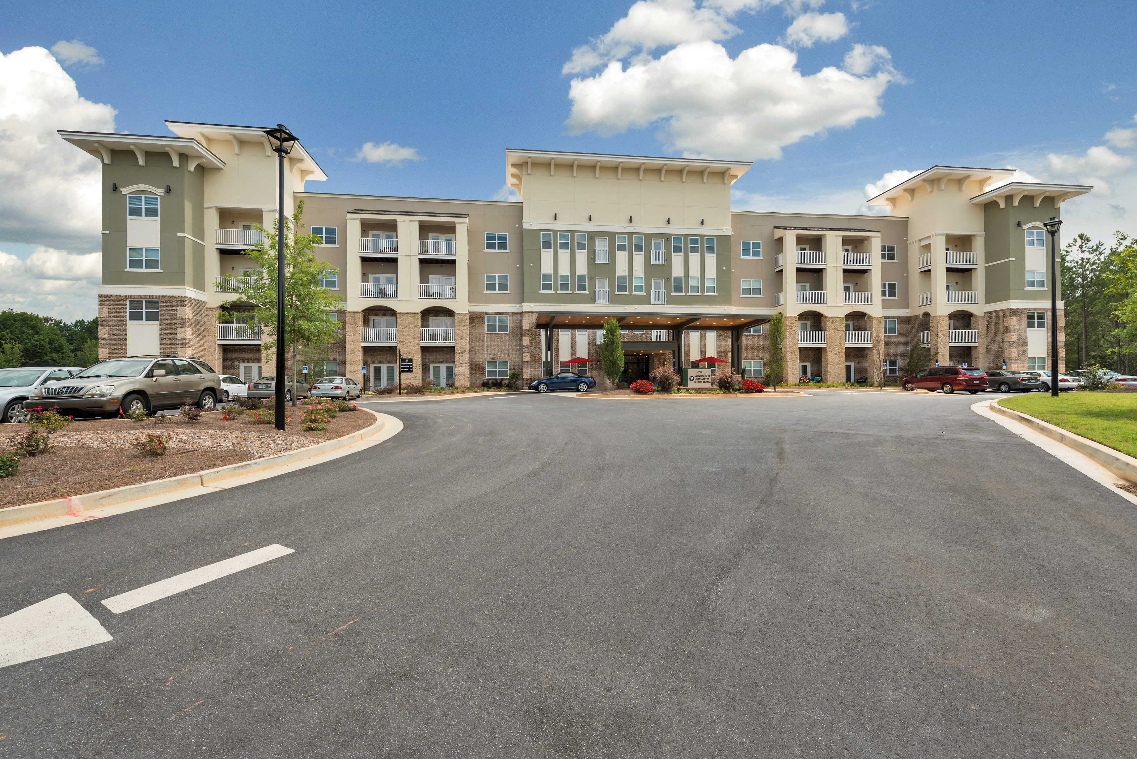 The Mansions at Alpharetta Senior Independent Living community exterior