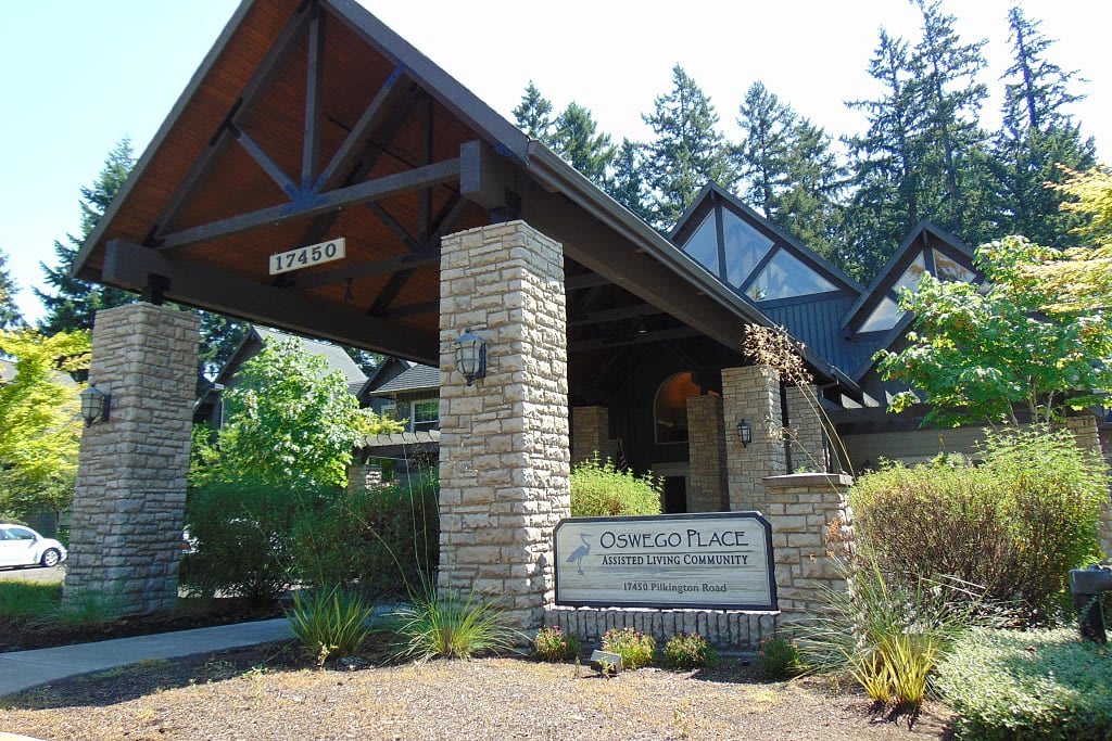 Oswego Place Assisted Living Community outdoor common area