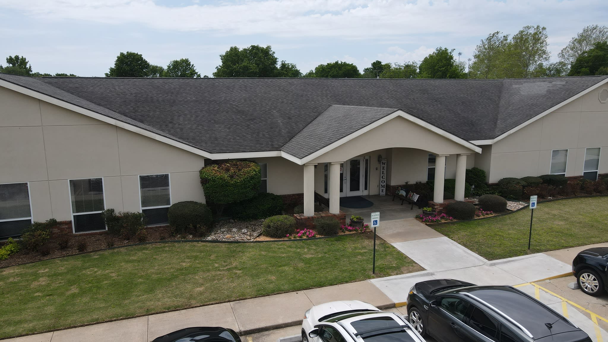 The Courtyards at Claremore Assisted Living Memory Care aerial view of community