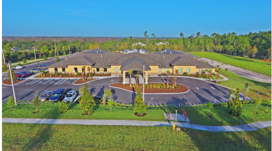 Gold Choice Assisted Living and Memory Care aerial view of community