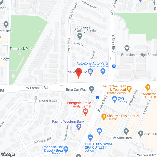 Silverado Brea in google map