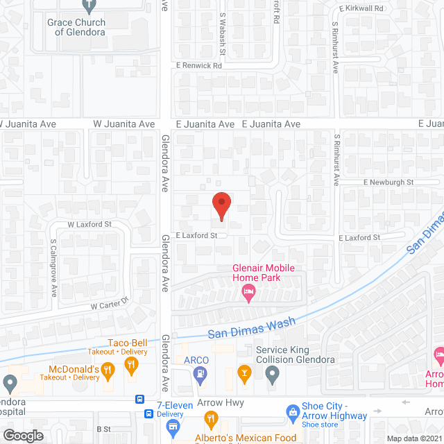 Glendora Care Home in google map