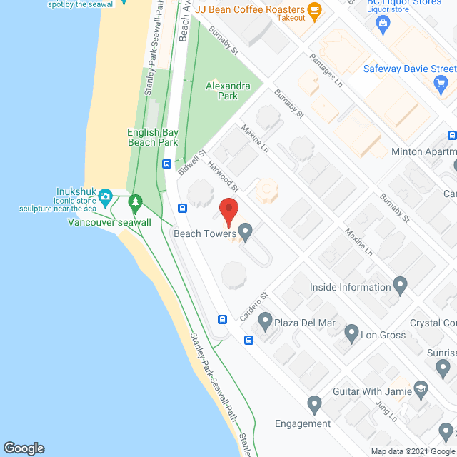 Beach Towers in google map