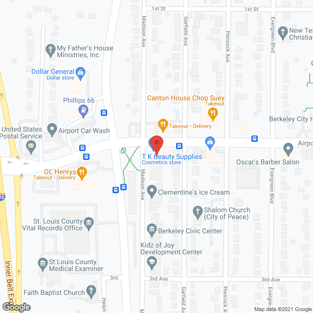 B and B Adult Day Care in google map