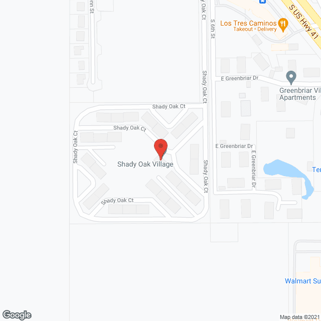 Shady Oak Village in google map