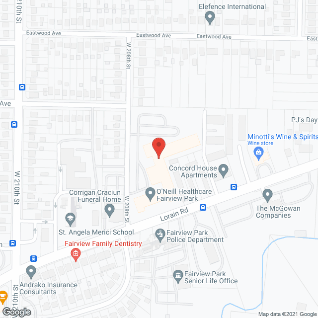 O'Neill Healthcare Fairview Park in google map