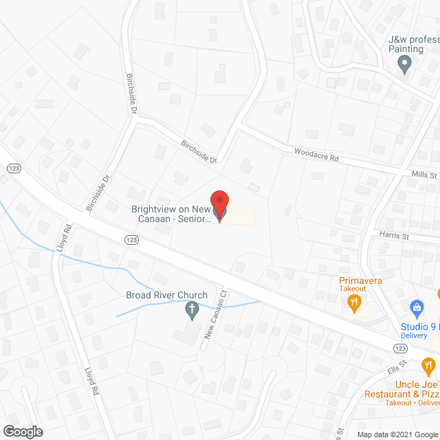 Brightview on New Canaan in google map