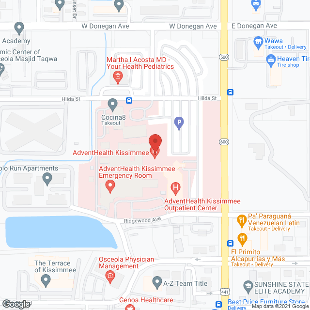 Advent Health Kissimmee in google map