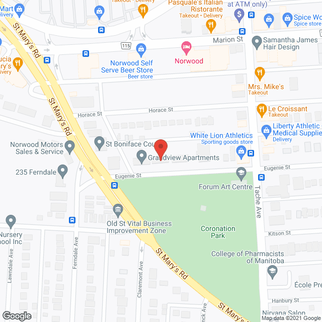 Grandview Apts in google map
