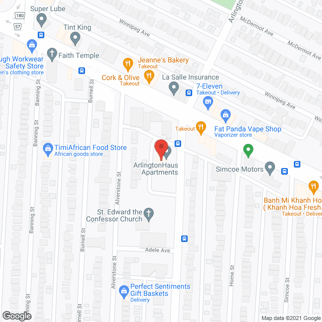 Arlington Haus in google map