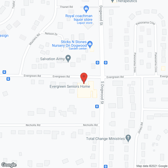 Evergreen Seniors Home in google map