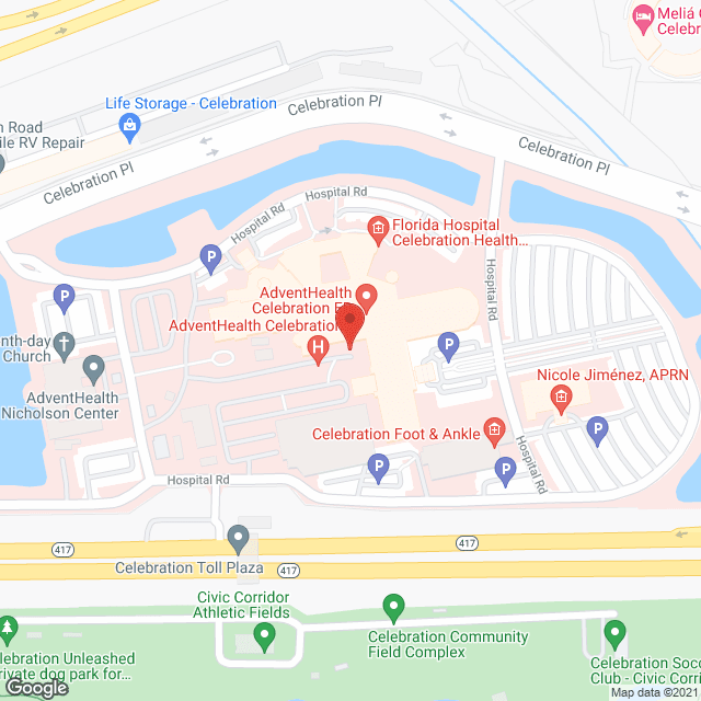 AdventHealth Celebration in google map
