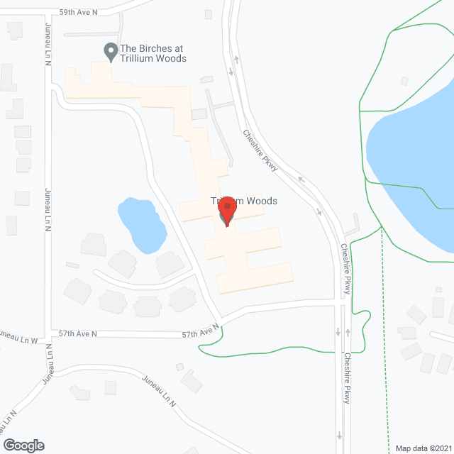 Trillium Woods, a CCRC in google map