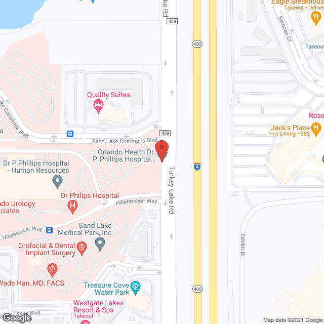 Dr. Phillips Hospital in google map