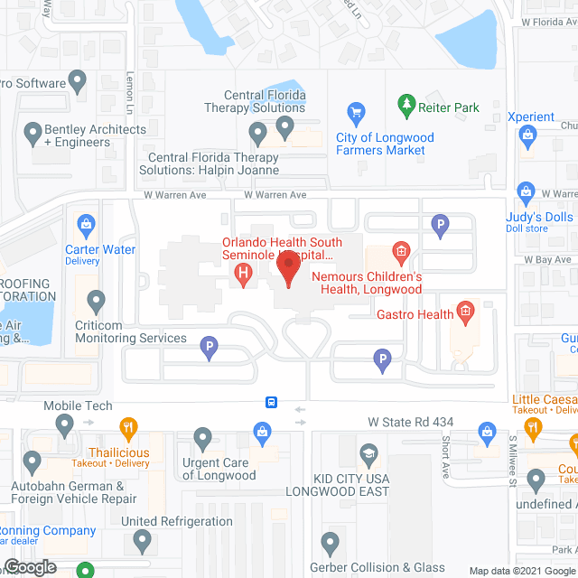 South Seminole Hospital in google map