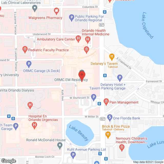 Orlando Health, ORMC in google map