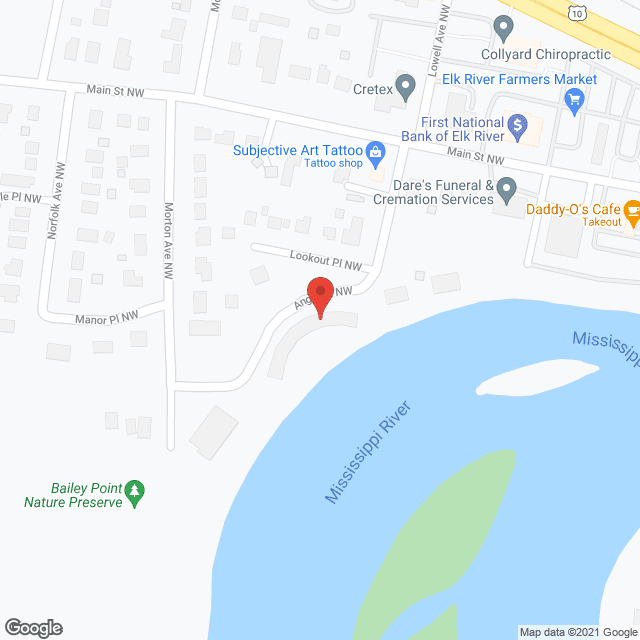 Riverview apartments in google map