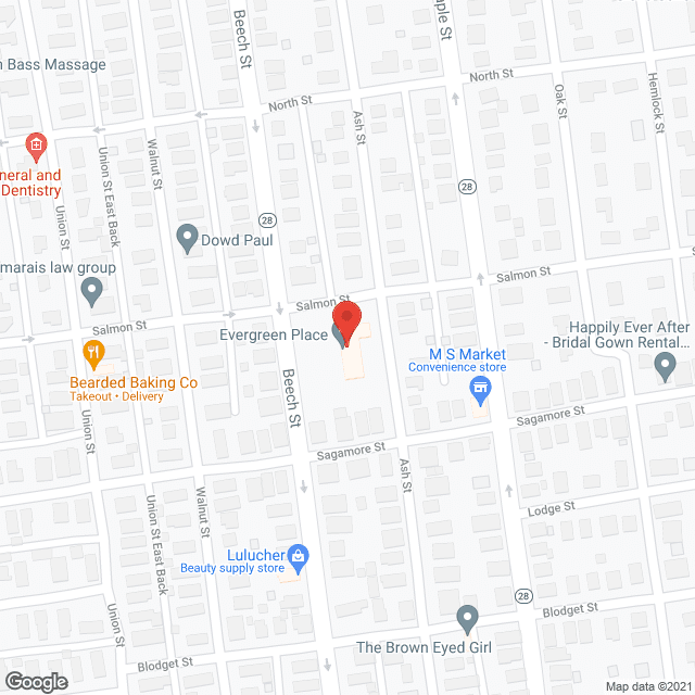 Evergreen Place in google map