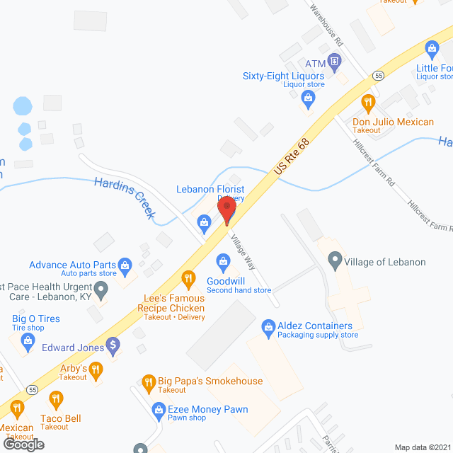 The Village of Lebanon Assisted Living in google map