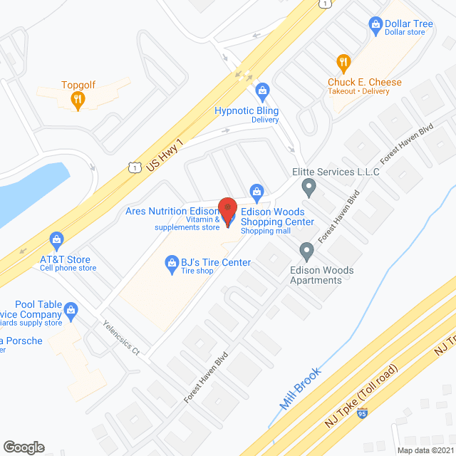 Edison Woods Apartments in google map
