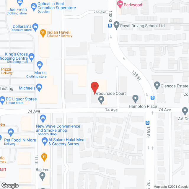 Arbourside Court in google map