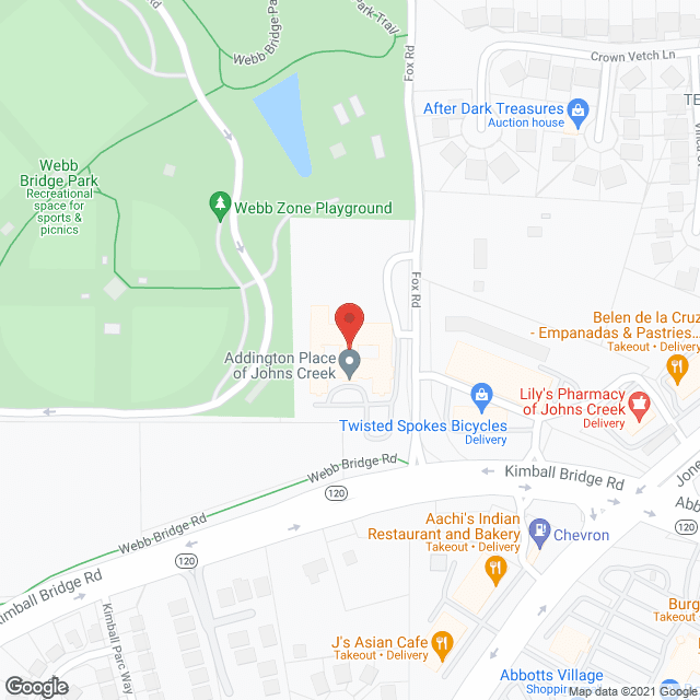 Addington Place of John's Creek in google map