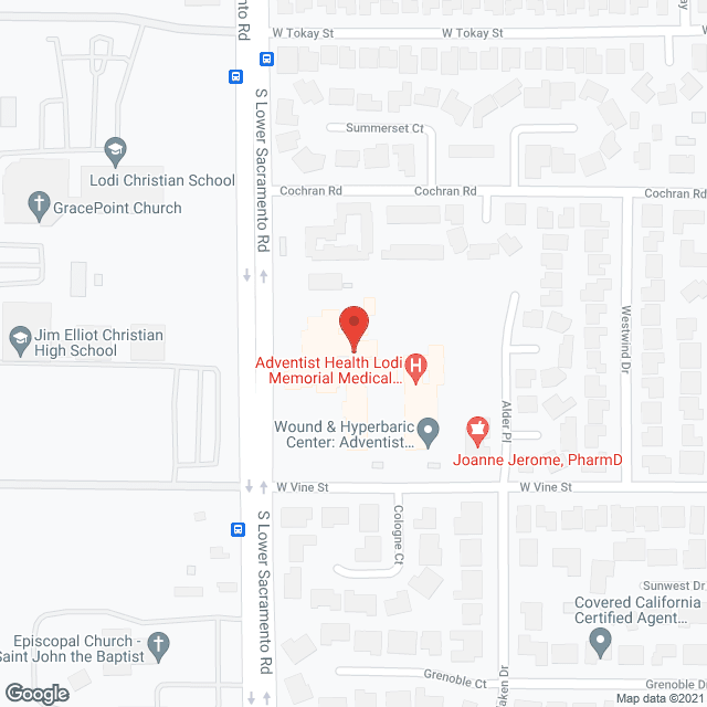 Lodi Memorial Hospital SNF in google map
