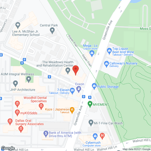 Meadows Health & Rehab Center in google map