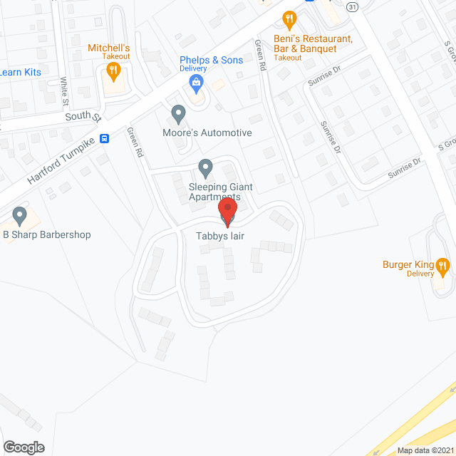 Sleeping Giant Apartments in google map