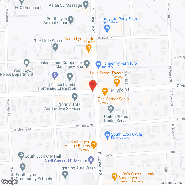 South Lyon Senior Care and Rehab Center in google map