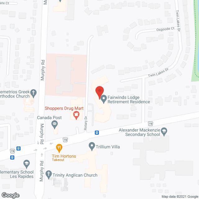 Fairwinds Lodge in google map
