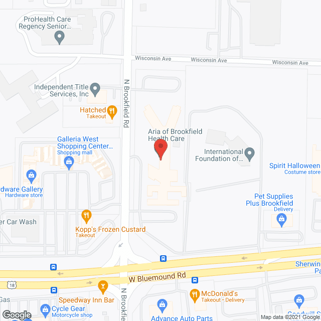 Brookfield Rehabilitation and Specialty Care in google map