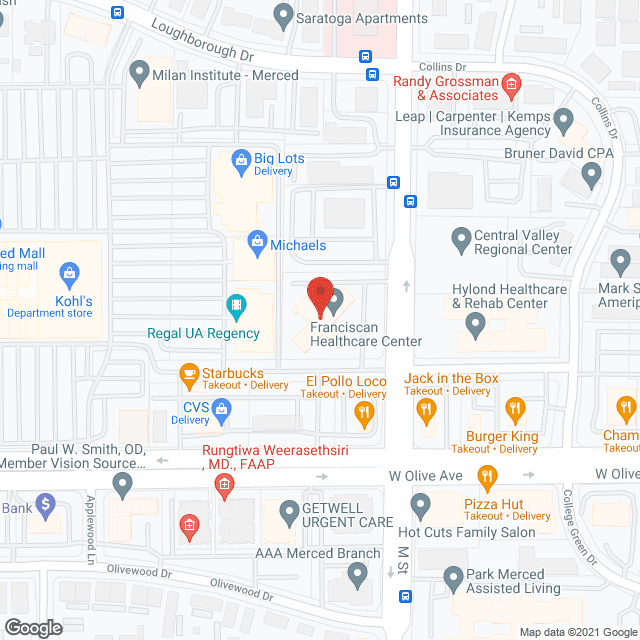 Franciscan Convalescent Hospital in google map