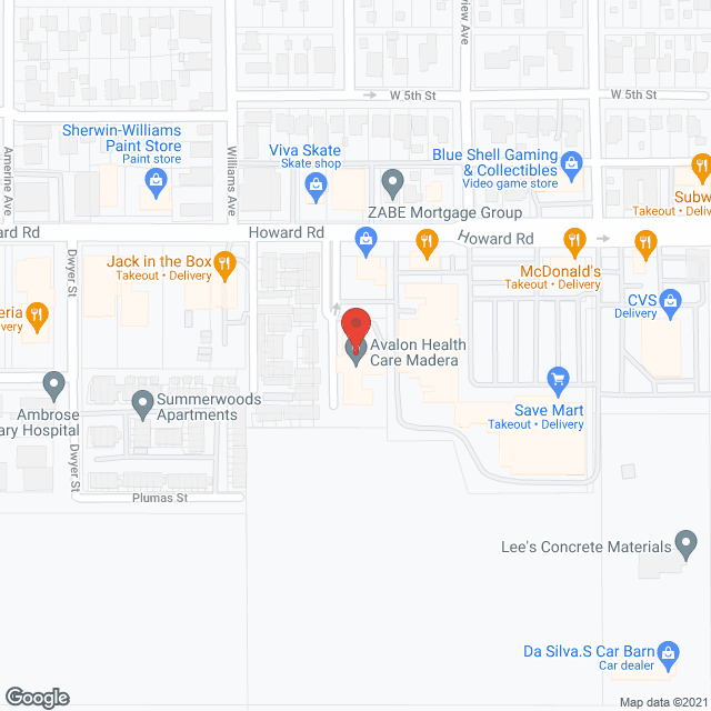 Avalon Health Care – Madera in google map