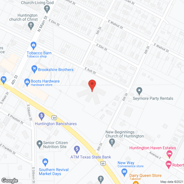 Huntington Health Care and Rehab in google map