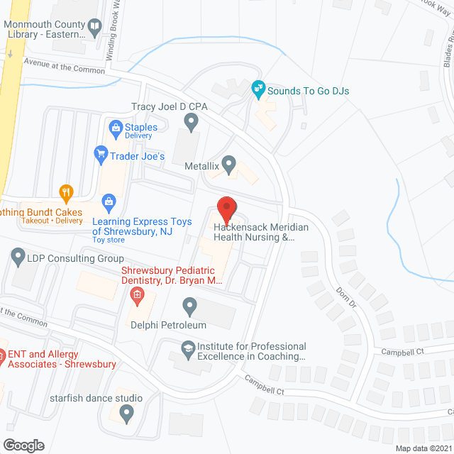 Meridian Nursing and Rehab Shrewsbury in google map