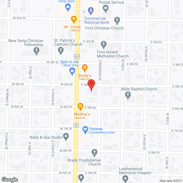 Texas Jubilee House of Brady in google map