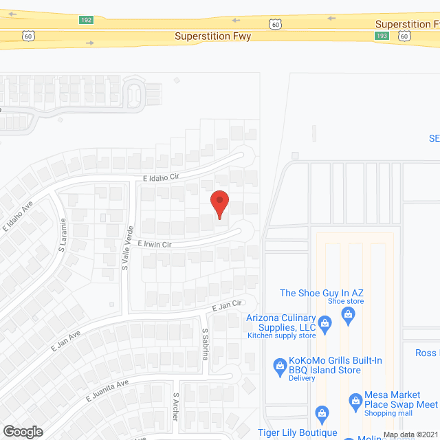 Julian's Assisted Living in google map