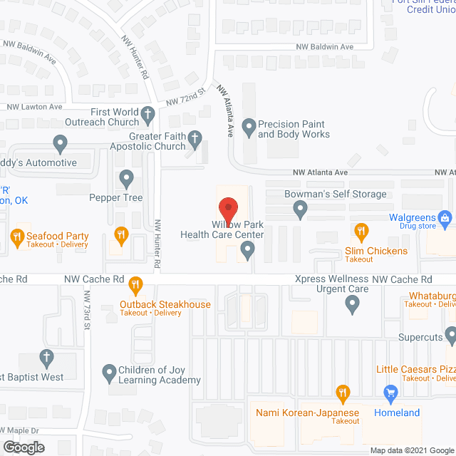 Willow Park Health Care Center in google map