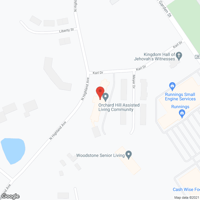 Orchard Hill in google map
