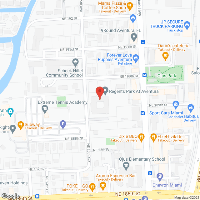 Regents Park at Aventura in google map