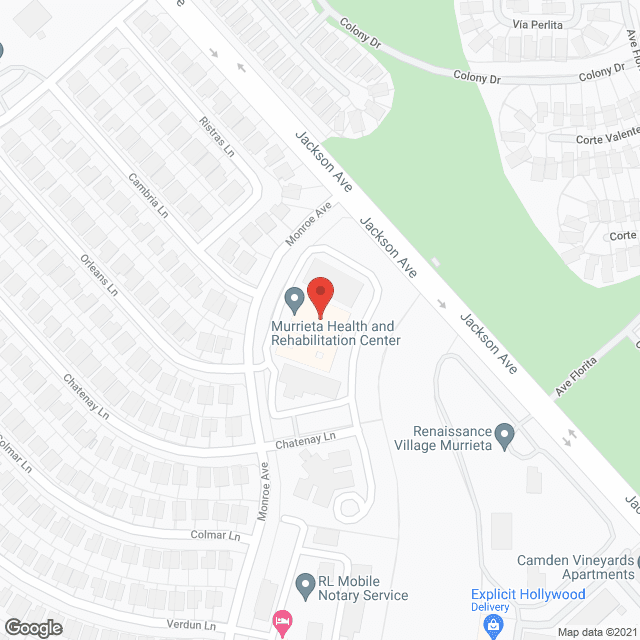 Murrieta Health and Rehab in google map
