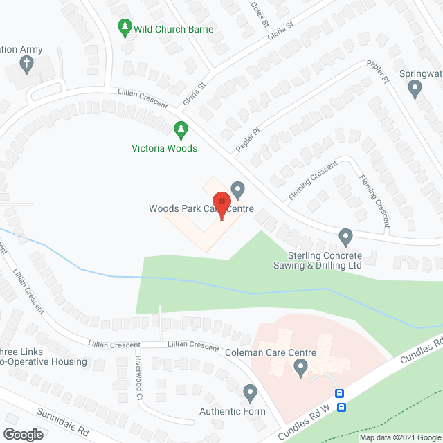 Woods Park Care Centre in google map