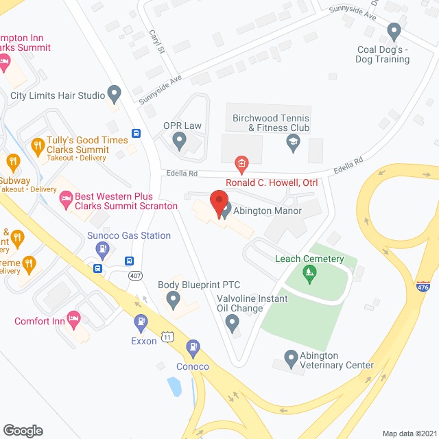 Abington Manor in google map
