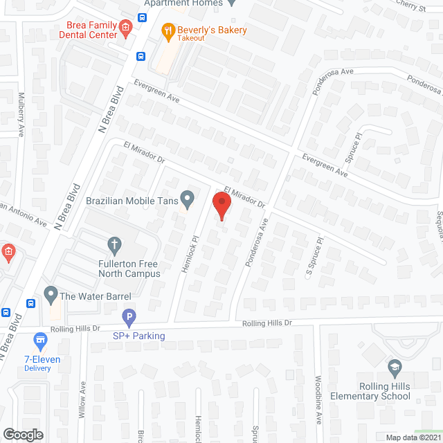 Autumn Crest of Fullerton in google map